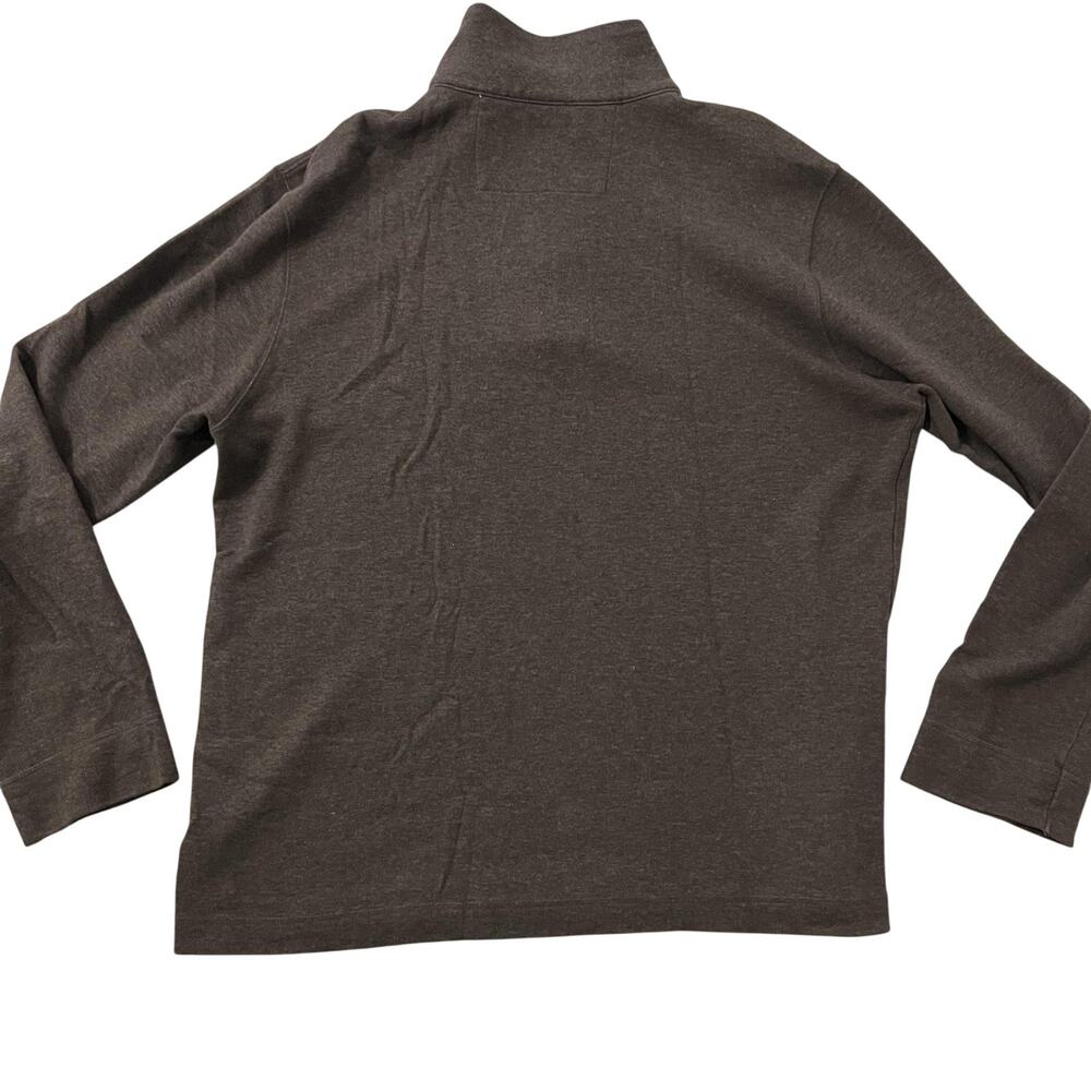 Banana Republic Sweater Mens XL Brown‎ Quarter Zip Pullover Cotton Knit Y2K 2008 - Picture 2 of 12